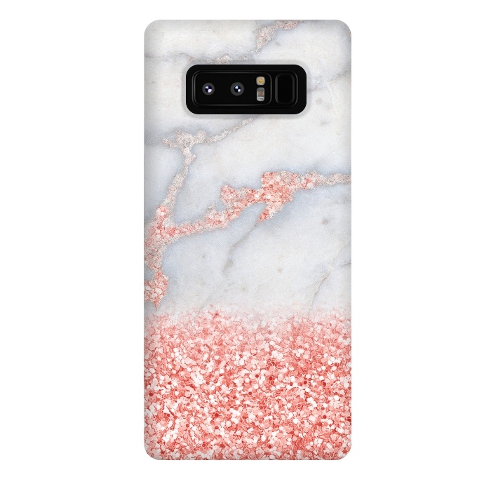 Galaxy Note 8 StrongFit Sparkly Pink Rose Gold Glitter Ombre Bohemian Marble by  Utart