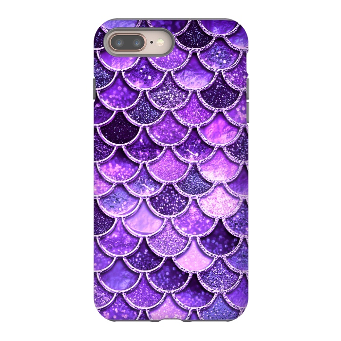 iPhone 7 plus StrongFit Ultra Violet Glitter Mermaid Scales by  Utart