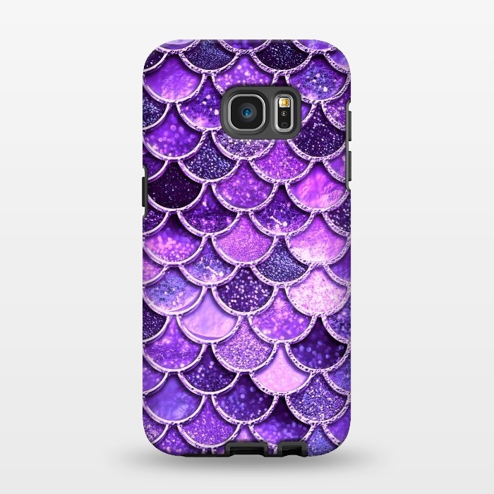 Galaxy S7 EDGE StrongFit Ultra Violet Glitter Mermaid Scales by  Utart