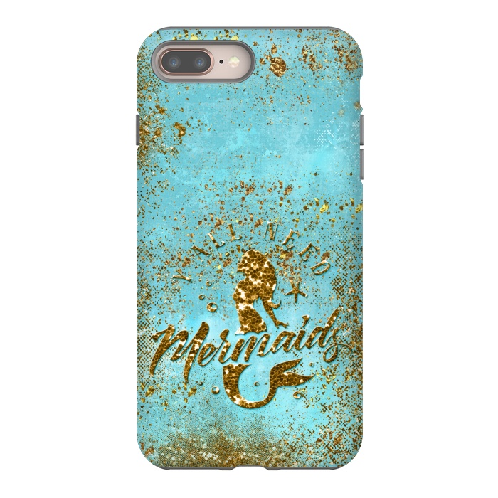 iPhone 7 plus StrongFit We all need mermaids - Teal and Gold Glitter Typography  by  Utart