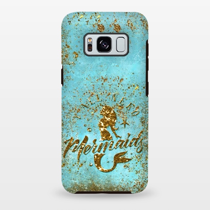 Galaxy S8 plus StrongFit We all need mermaids - Teal and Gold Glitter Typography  by  Utart