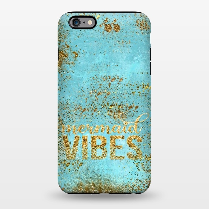 iPhone 6/6s plus StrongFit Mermaid Vibes - Teal & Gold Glitter Typography by  Utart