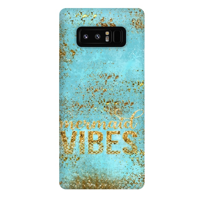 Galaxy Note 8 StrongFit Mermaid Vibes - Teal & Gold Glitter Typography by  Utart