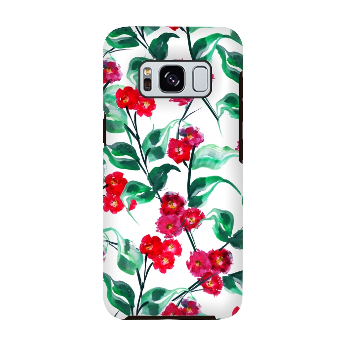 Galaxy S8 StrongFit Tropical Watercolor Flower Pattern VII by Bledi