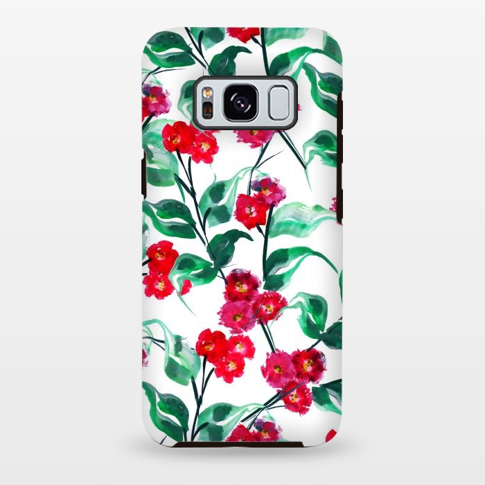 Galaxy S8 plus StrongFit Tropical Watercolor Flower Pattern VII by Bledi