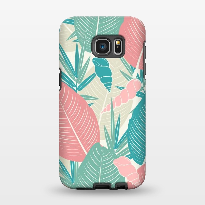 Galaxy S7 EDGE StrongFit Tropical Watercolor Flower Pattern XII by Bledi