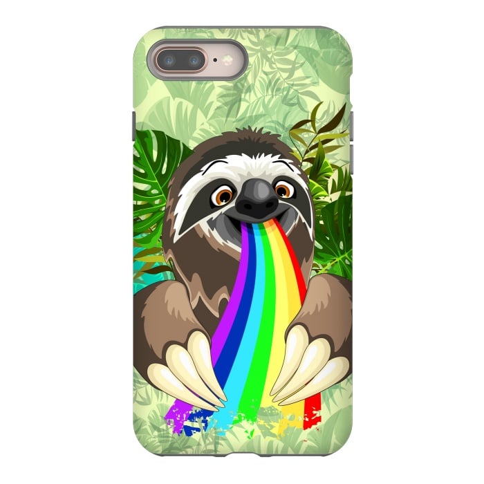 iPhone 7 plus StrongFit Sloth Spitting Rainbow Colors by BluedarkArt
