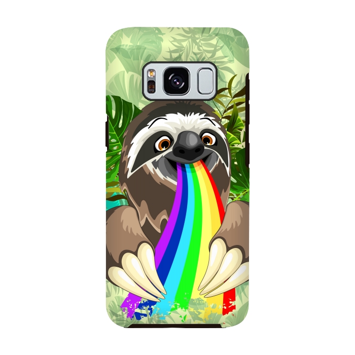 Galaxy S8 StrongFit Sloth Spitting Rainbow Colors by BluedarkArt