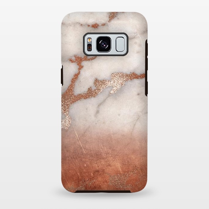 Galaxy S8 plus StrongFit Copper Trendy Veined Marble by  Utart