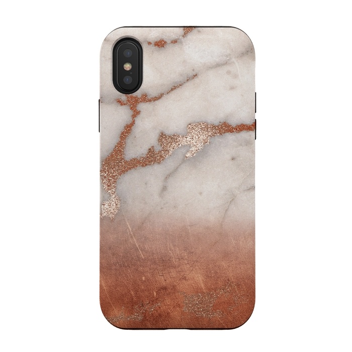 iPhone Xs / X StrongFit Copper Trendy Veined Marble by  Utart
