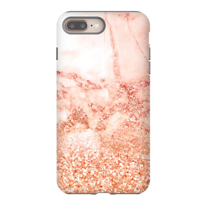 iPhone 7 plus StrongFit Salmon Glitter Marble by  Utart