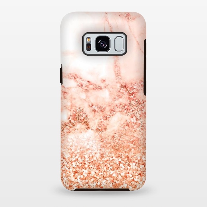 Galaxy S8 plus StrongFit Salmon Glitter Marble by  Utart