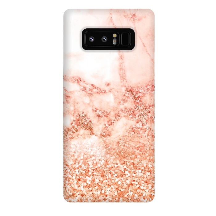 Galaxy Note 8 StrongFit Salmon Glitter Marble by  Utart