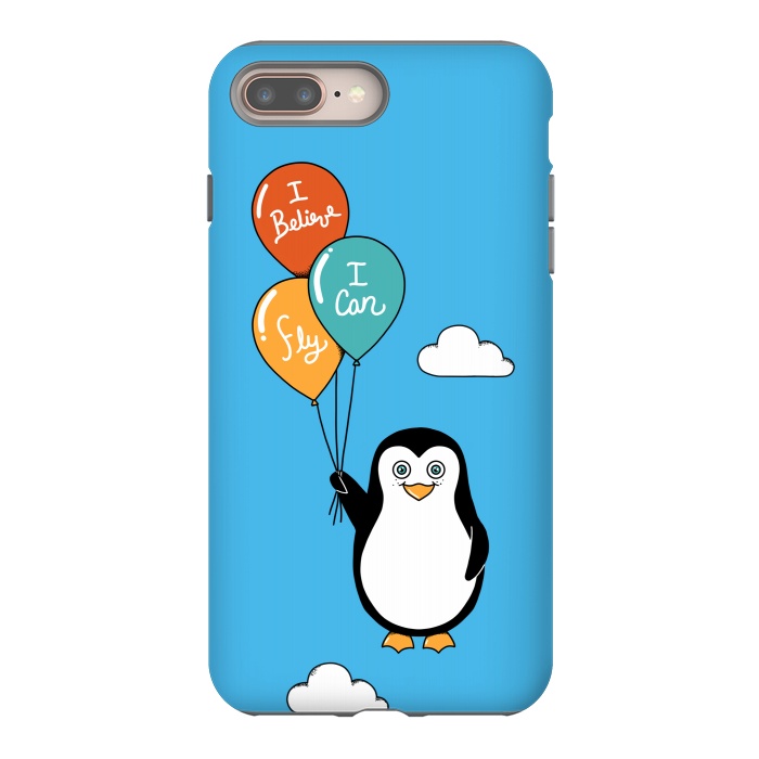 iPhone 7 plus StrongFit Penguin I Believe I Can Fly by Coffee Man
