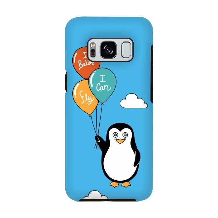 Galaxy S8 StrongFit Penguin I Believe I Can Fly by Coffee Man
