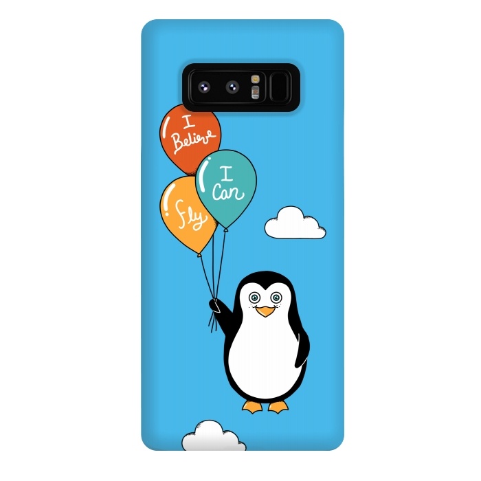 Galaxy Note 8 StrongFit Penguin I Believe I Can Fly by Coffee Man
