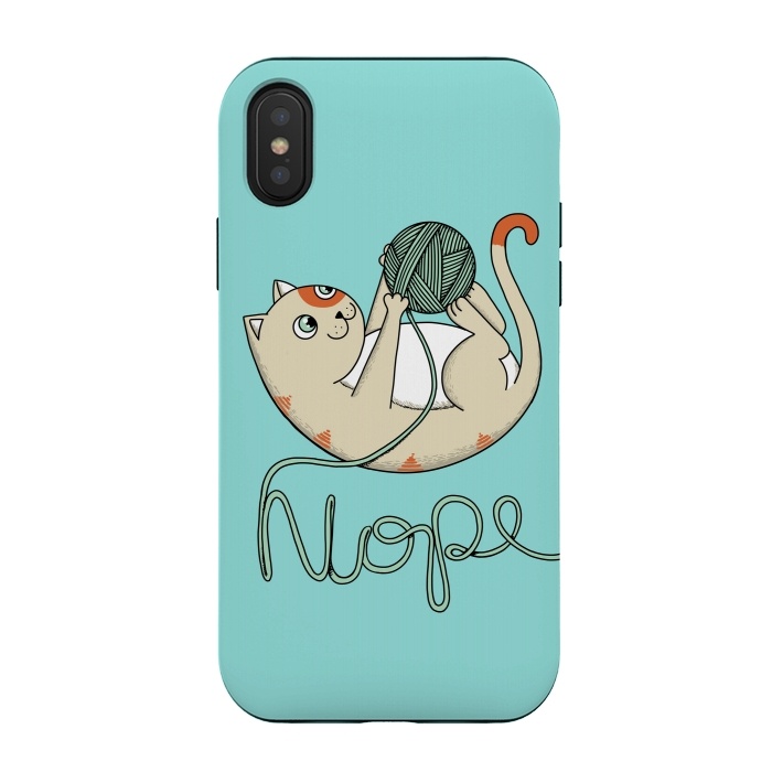 iPhone Xs / X StrongFit Cat nope 2 by Coffee Man