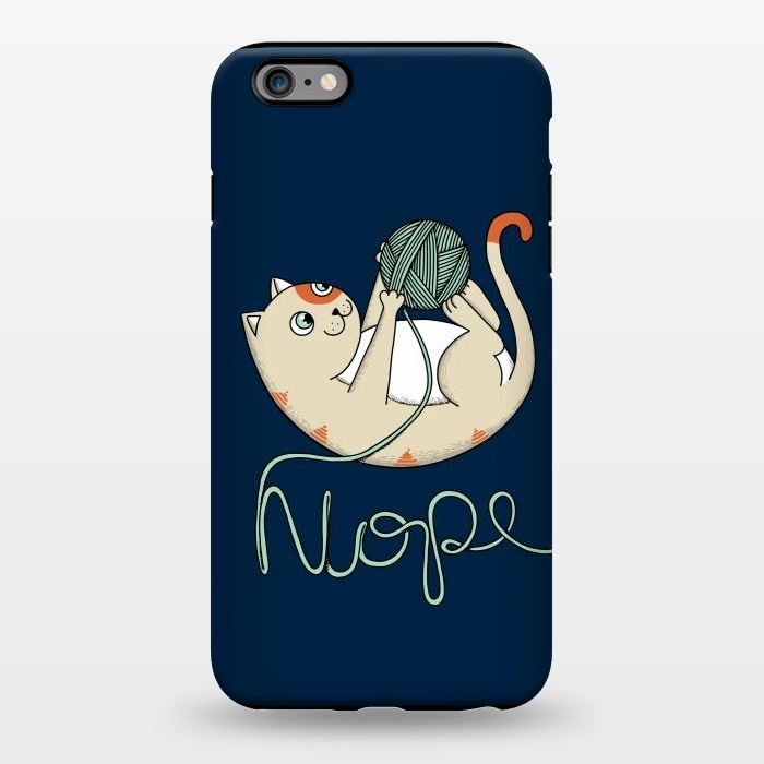 iPhone 6/6s plus StrongFit Cat Nope Blue by Coffee Man