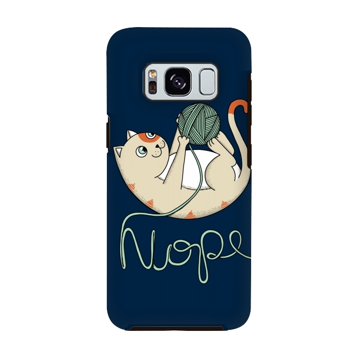 Galaxy S8 StrongFit Cat Nope Blue by Coffee Man