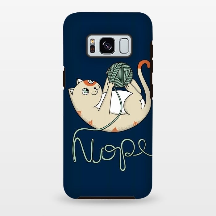 Galaxy S8 plus StrongFit Cat Nope Blue by Coffee Man