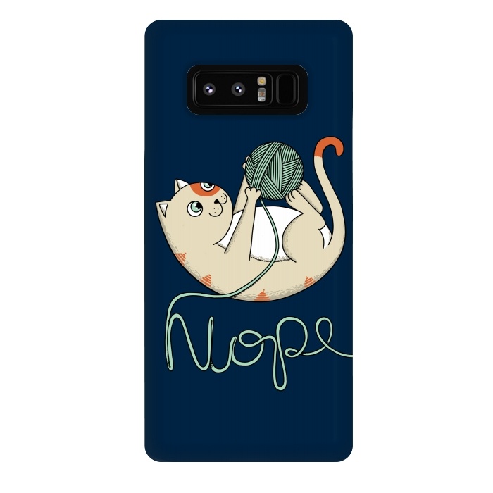 Galaxy Note 8 StrongFit Cat Nope Blue by Coffee Man