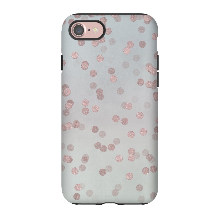 iPhone 7 StrongFit Rose Gold Glitter Dots by Andrea Haase