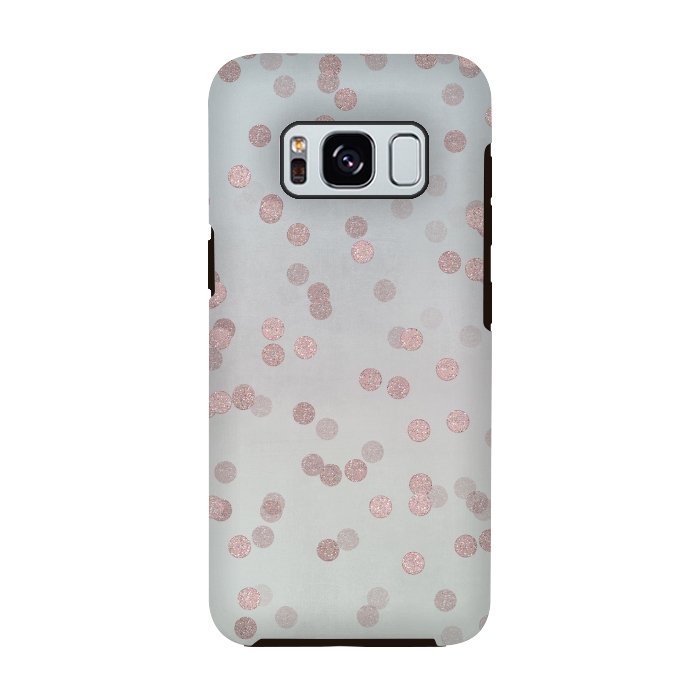 Galaxy S8 StrongFit Rose Gold Glitter Dots by Andrea Haase