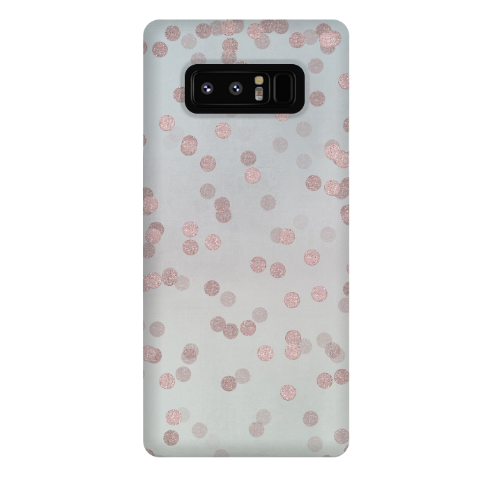 Galaxy Note 8 StrongFit Rose Gold Glitter Dots by Andrea Haase