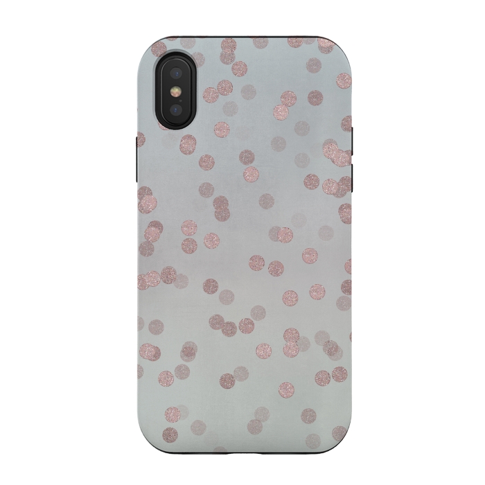 iPhone Xs / X StrongFit Rose Gold Glitter Dots by Andrea Haase