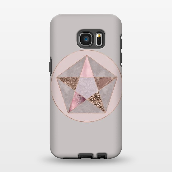 Galaxy S7 EDGE StrongFit Glamorous Rose Gold Pentagon by Andrea Haase