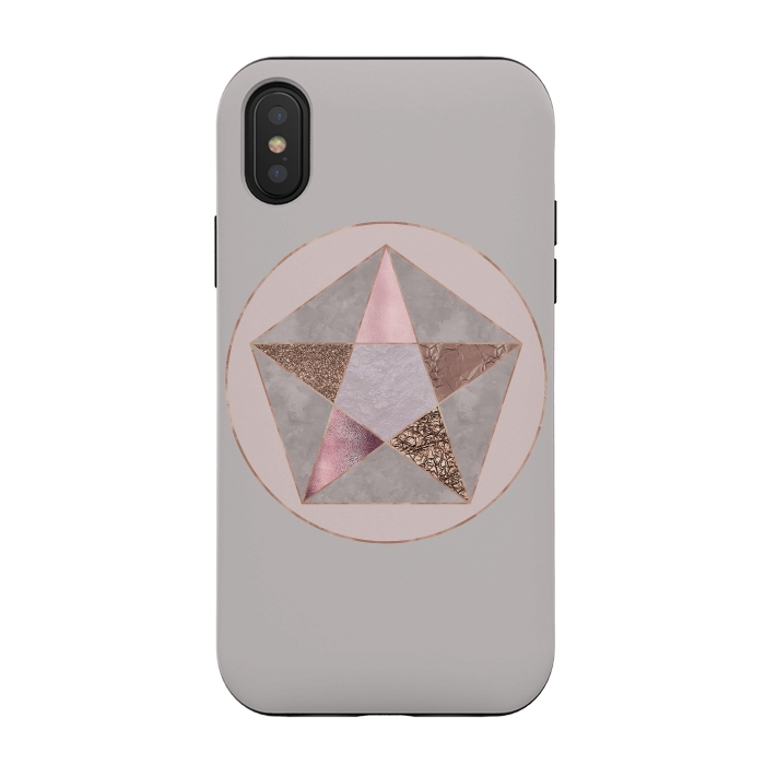 iPhone Xs / X StrongFit Glamorous Rose Gold Pentagon by Andrea Haase