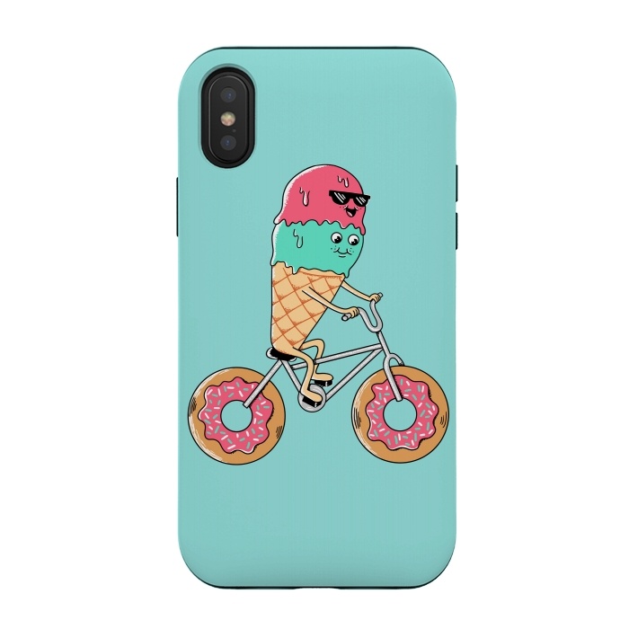 iPhone Xs / X StrongFit Donut Bicycle by Coffee Man