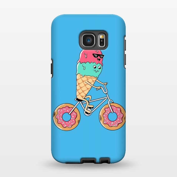 Galaxy S7 EDGE StrongFit Donut Bicycle Blue by Coffee Man