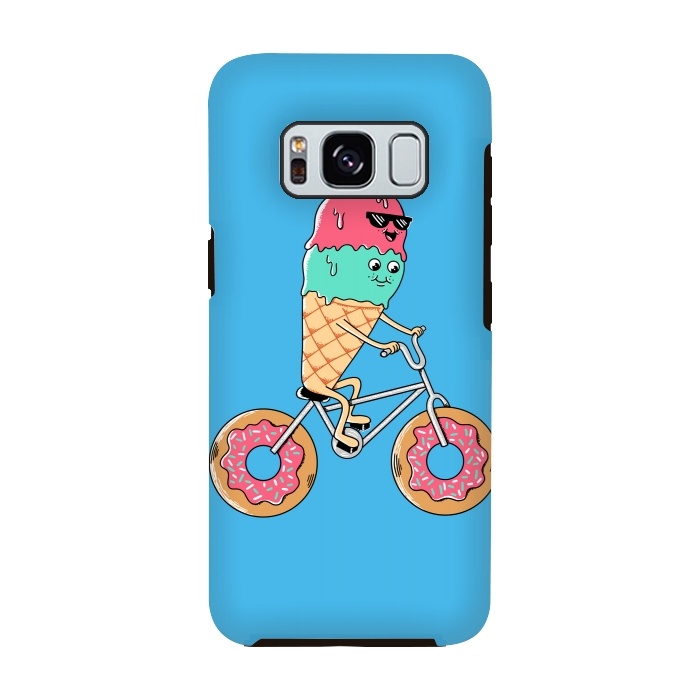 Galaxy S8 StrongFit Donut Bicycle Blue by Coffee Man