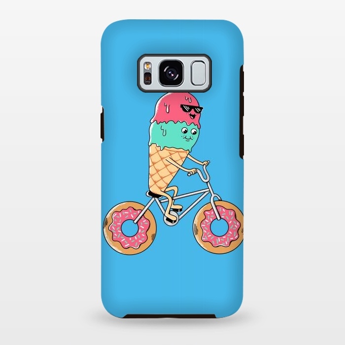 Galaxy S8 plus StrongFit Donut Bicycle Blue by Coffee Man