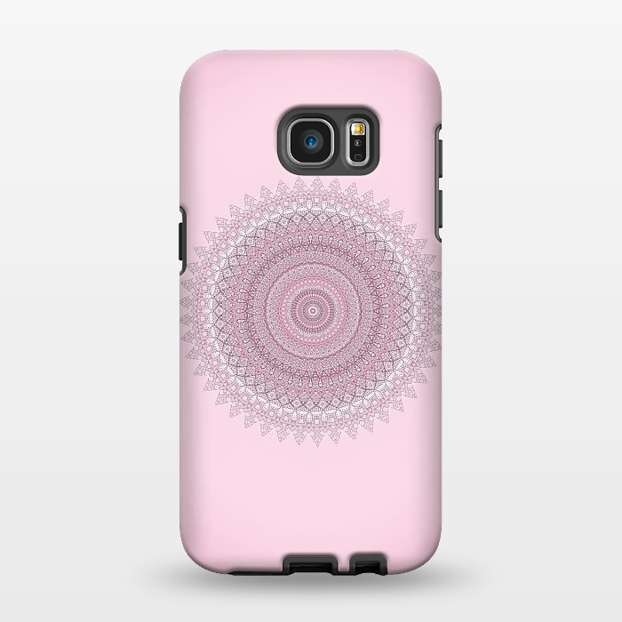 Galaxy S7 EDGE StrongFit Soft Pink Mandala by Andrea Haase