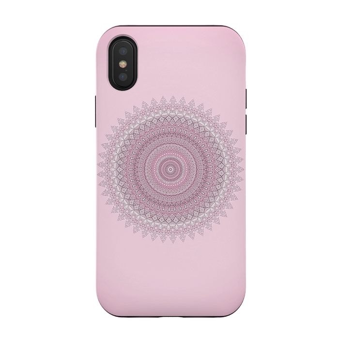 iPhone Xs / X StrongFit Soft Pink Mandala by Andrea Haase