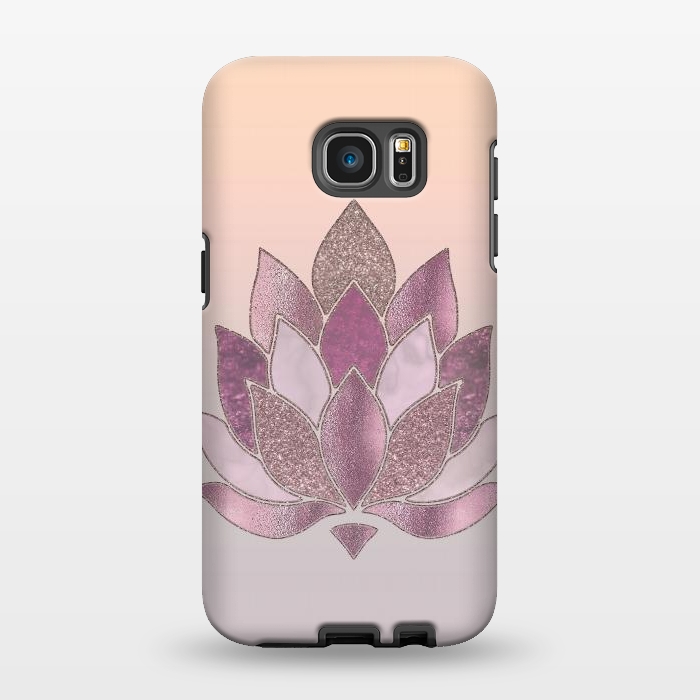 Galaxy S7 EDGE StrongFit Shimmering Lotus Flower Symbol 2 by Andrea Haase