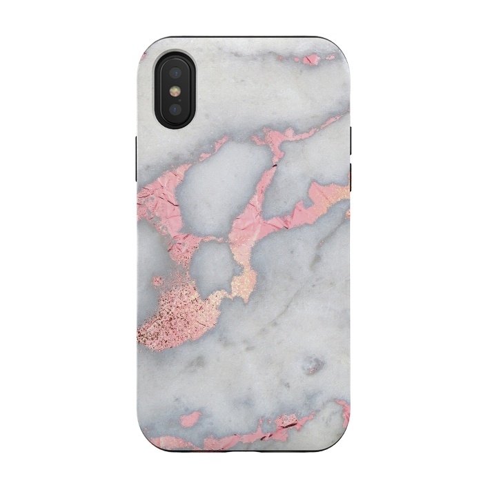 iPhone Xs / X StrongFit Marble with Rose Gold Veins by  Utart