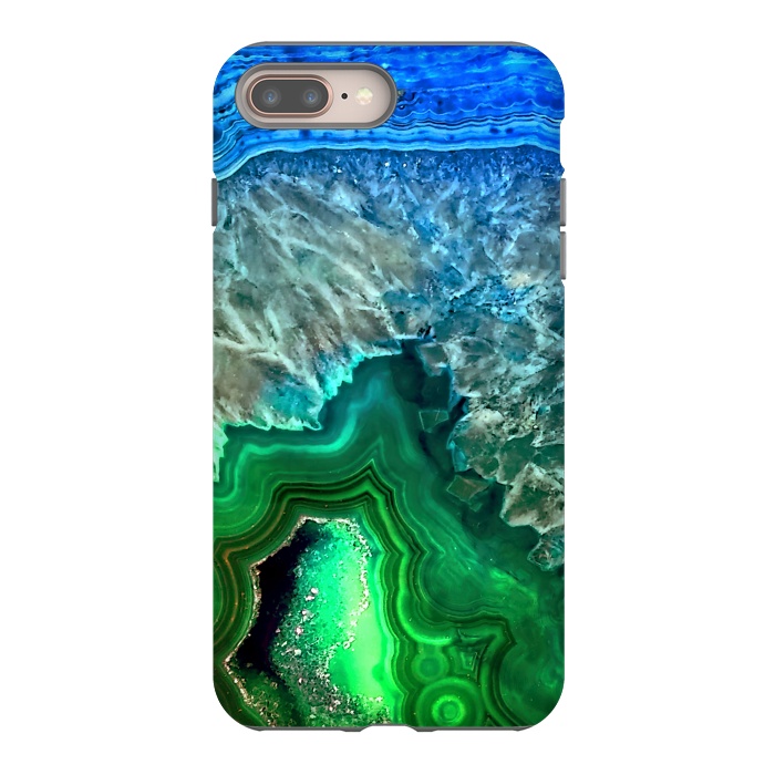 iPhone 7 plus StrongFit Blue and Green Agate  by  Utart