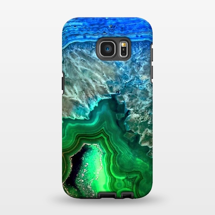 Galaxy S7 EDGE StrongFit Blue and Green Agate  by  Utart