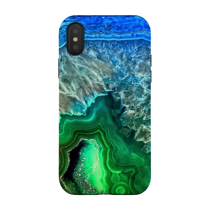 iPhone Xs / X StrongFit Blue and Green Agate  by  Utart