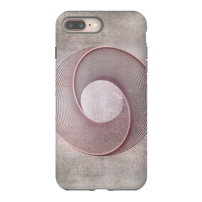 iPhone 7 plus StrongFit Rose Gold Line Art Circle   by Andrea Haase