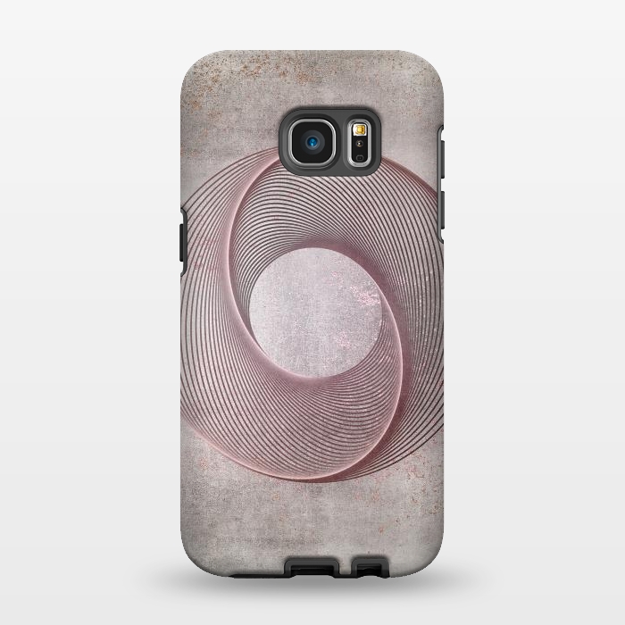 Galaxy S7 EDGE StrongFit Rose Gold Line Art Circle   by Andrea Haase