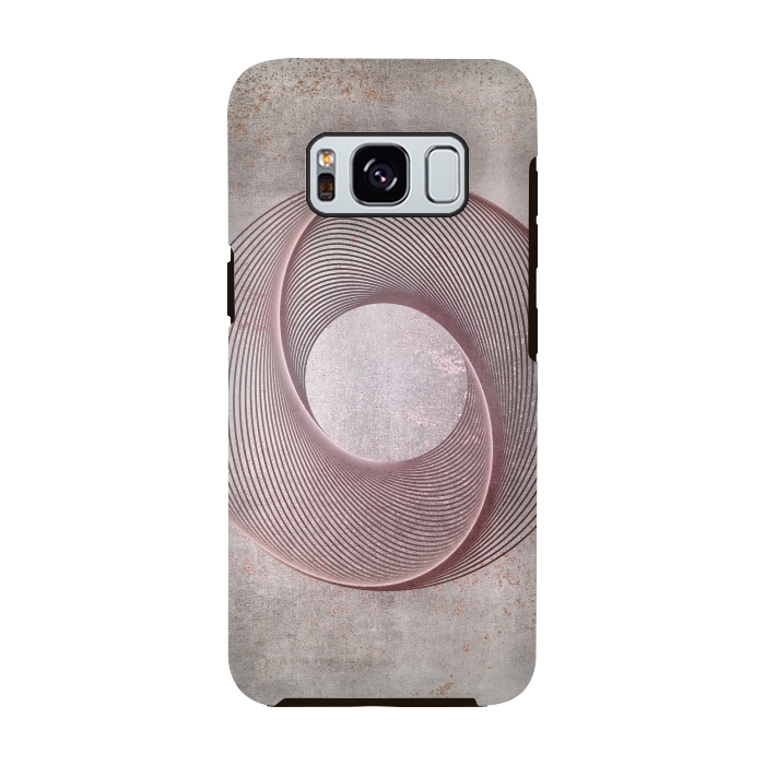Galaxy S8 StrongFit Rose Gold Line Art Circle   by Andrea Haase