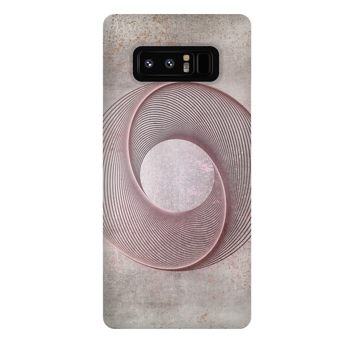 Galaxy Note 8 StrongFit Rose Gold Line Art Circle   by Andrea Haase