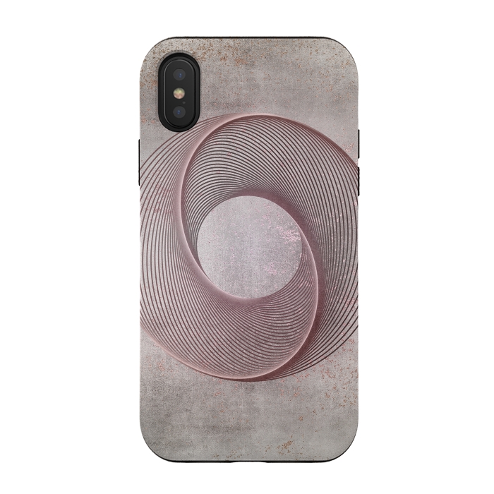 iPhone Xs / X StrongFit Rose Gold Line Art Circle   by Andrea Haase