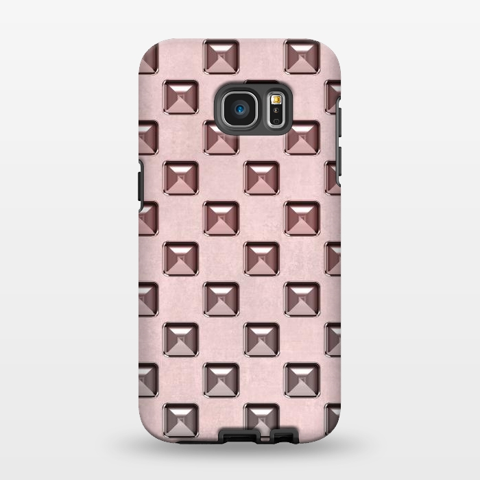 Galaxy S7 EDGE StrongFit Soft Pink Shiny Gemstones by Andrea Haase