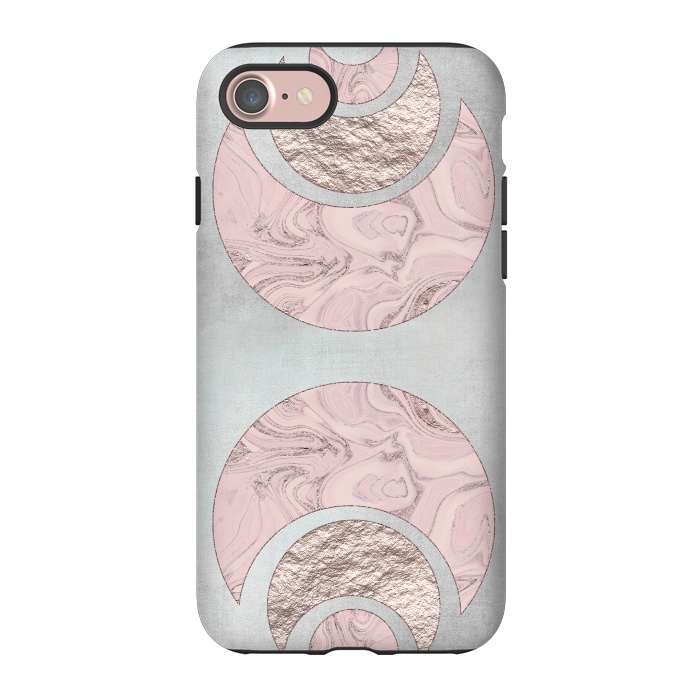 iPhone 7 StrongFit Marble Rose Gold Half Moon by Andrea Haase