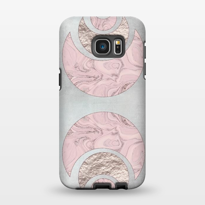 Galaxy S7 EDGE StrongFit Marble Rose Gold Half Moon by Andrea Haase
